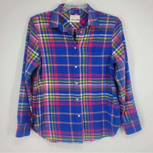 J. Crew Tops - Women's J. Crew Classic-fit flannel shirt in‎ colorful plaid